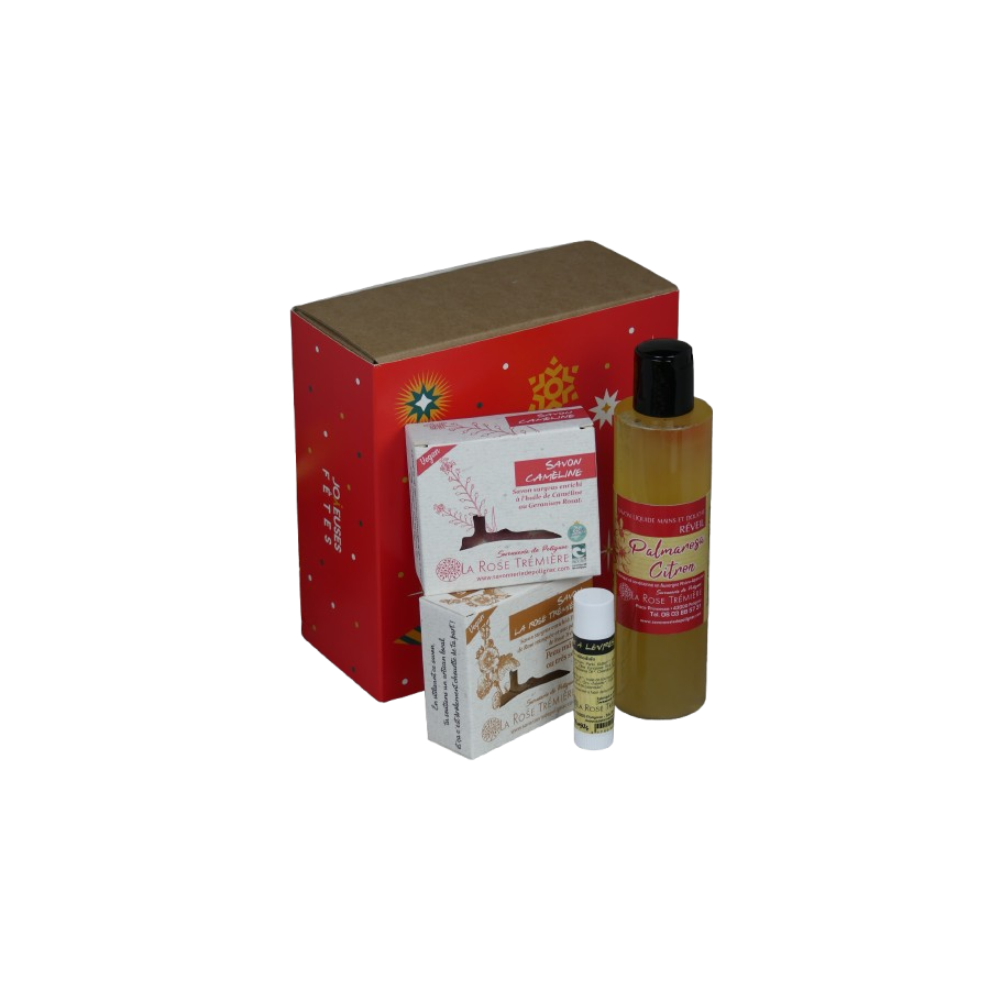 Idée cadeau savons, gel douche et baume à lèvres