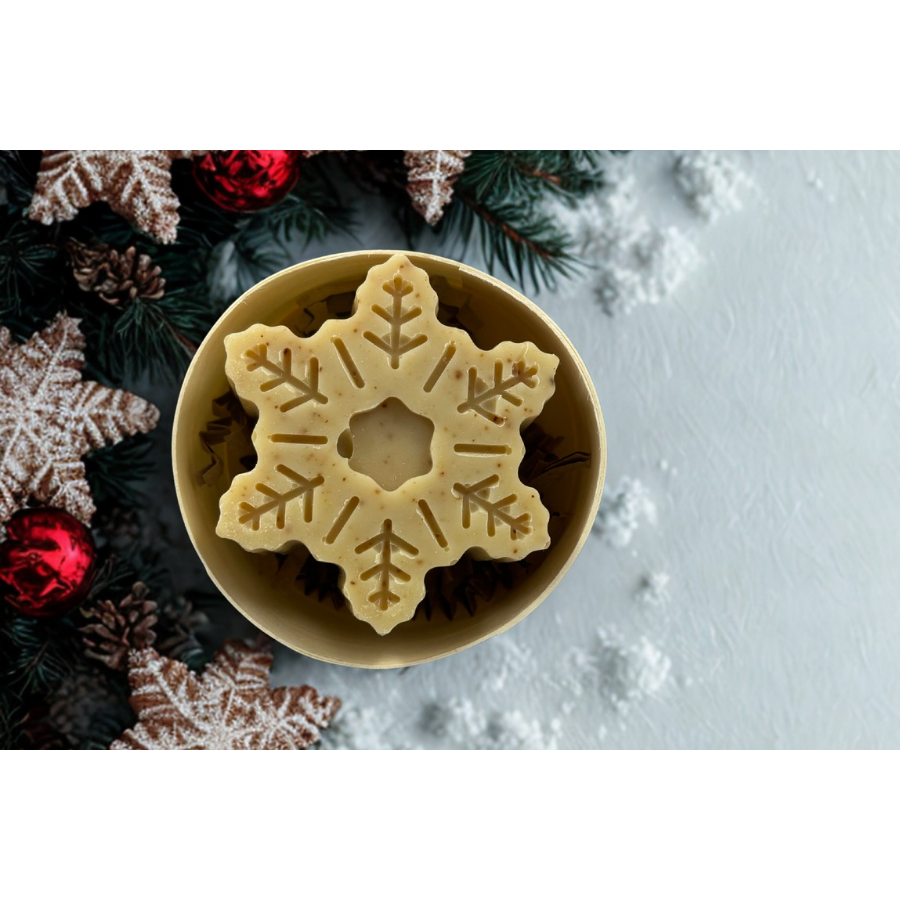 Coffret de Noël avec savon artisanal en forme d’étoile