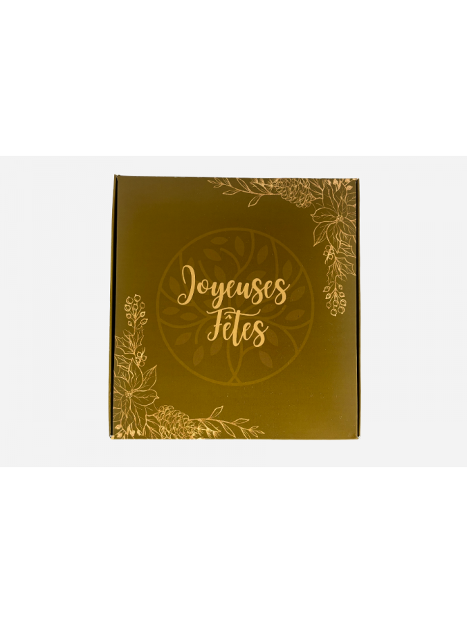 Coffret cadeau artisanal de Noël garni de soins naturels